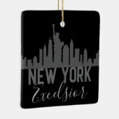 Personalisierte Silhouette New York Skyline Excels Keramikornament (Rechts)