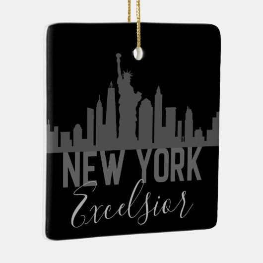 Personalisierte Silhouette New York Skyline Excels Keramikornament (Rechts)
