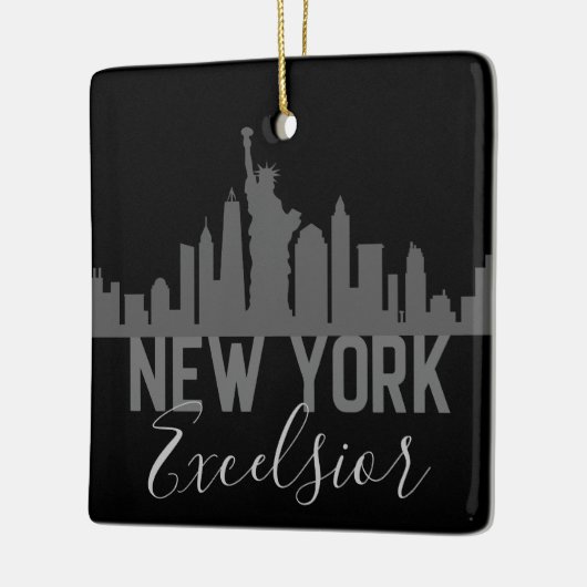 Personalisierte Silhouette New York Skyline Excels Keramikornament (Links)