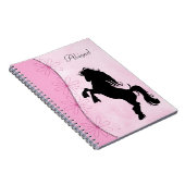 Personalisierte Silhouette Pferd und Blume Notizblock (Rechte Seite)