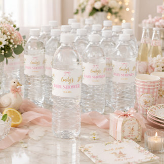 Personalisierte Silly Goose Girl Baby Shower Wasserflaschenetikett
