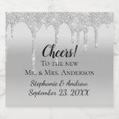 Personalisierte Silver Driving Glitzer Gastgeschen Schaumweinetikett (Einzelnes Label)