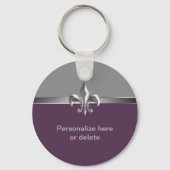 Personalisierte Silver Eggplant Lilie Schlüsselanhänger (Vorderseite)