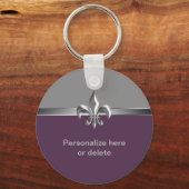 Personalisierte Silver Eggplant Lilie Schlüsselanhänger (Vorderseite)