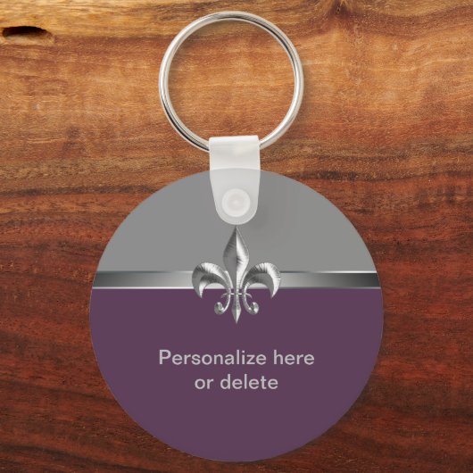 Personalisierte Silver Eggplant Lilie Schlüsselanhänger (Vorderseite)