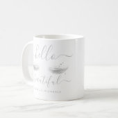Personalisierte Silver Eyelashes "Hello Beautiful" Kaffeetasse (Vorderseite Links)