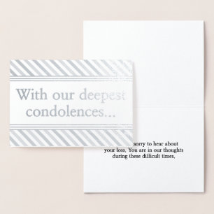 Personalisierte Silver Foil Condolences-Karte Folienkarte