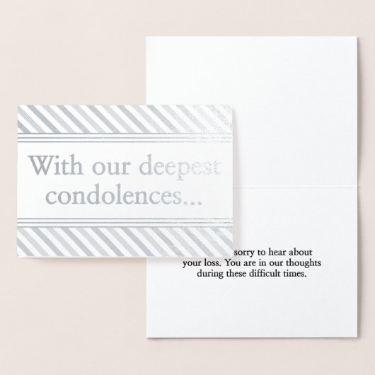 Personalisierte Silver Foil Condolences-Karte Folienkarte (Anzeige)