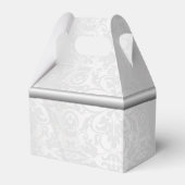 Personalisierte Silvery White Damask Gable Favor B Geschenkschachtel (Rückseite)