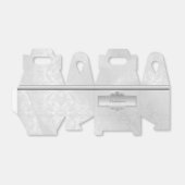 Personalisierte Silvery White Damask Gable Favor B Geschenkschachtel (Ungefaltet)