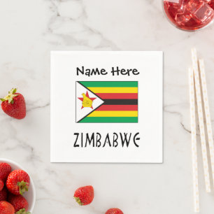 Personalisierte Simbabwe-Flagge Serviette