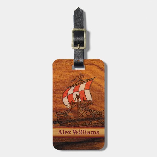 Personalisierte Simulation von Holzkörnern Gepäckanhänger (Vorderseite vertikal)