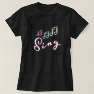 Personalisierte SING mit Musiknoten T-Shirt