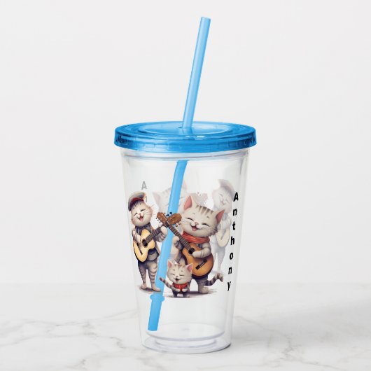 Personalisierte Singkatzen Acryltrinkbecher (Rückseite)