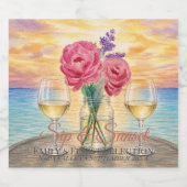 Personalisierte Sip & Sunset Champagnerflasche Schaumweinetikett (Einzelnes Label)