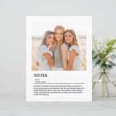 Personalisierte Sister Definition Wand an Wand (Stehend Vorderseite)