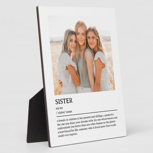 Personalisierte Sister Definition Wand an Wand Fotoplatte (Seite)