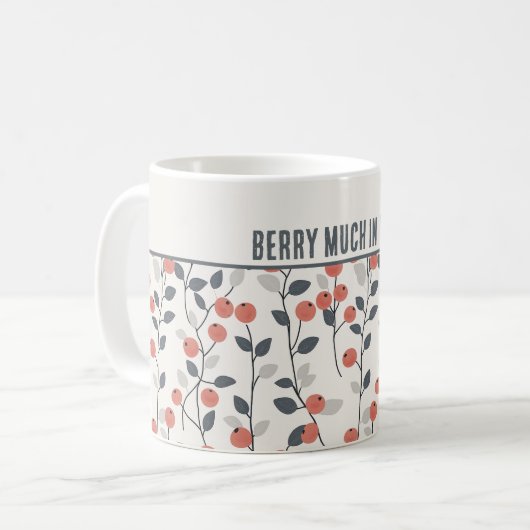 Personalisierte skandinavische "Berry Much in Lieb Kaffeetasse (Vorderseite Links)