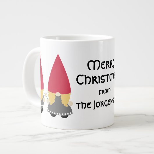 Personalisierte skandinavische Nisse Jumbo-Tasse (Vorderseite Links)