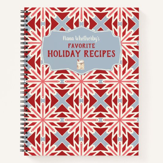 Personalisierte skandinavische Urlaubsrezepte Notizblock (Vorderseite)