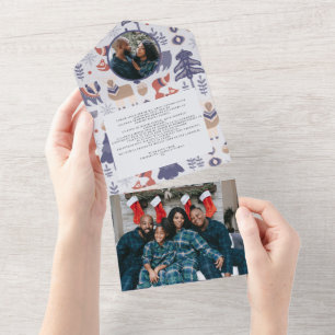 Personalisierte skandinavische Weihnachtskarte All In One Einladung