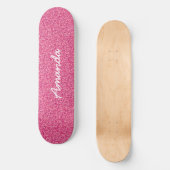 Personalisierte Skateboard für Hot Pink Glitzer (Vorderseite)
