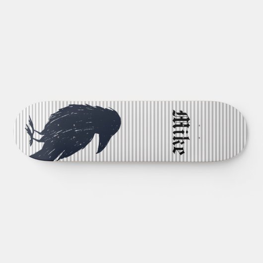 Personalisierte Skateboarddecke der Black Crow-Sil Skateboard (Horizontal)