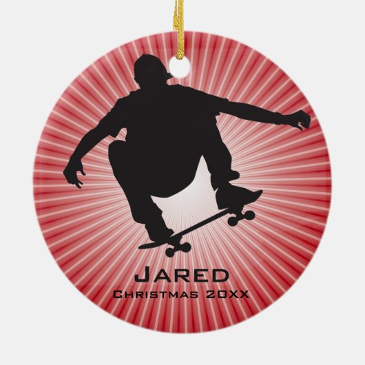 Personalisierte Skateboarden Keramik Ornament (Hinten)