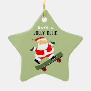 Personalisierte Skateboarding-Urlaubsgeschenke Keramik Ornament