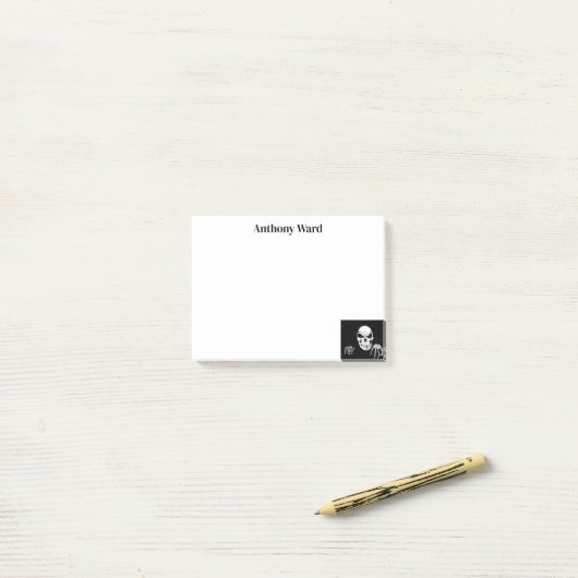 Personalisierte Skeleton-Spooky-Post-It-Notes Post-it Klebezettel (Auf Schreibtisch)
