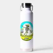 Personalisierte Skelettdiskette Golfer Retro Pop A Trinkflasche (Vorne)