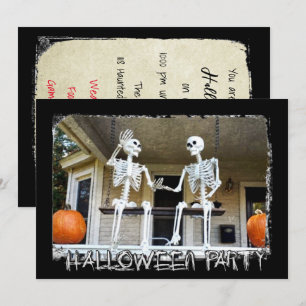 Personalisierte Skelette Halloween-Party  Einladung