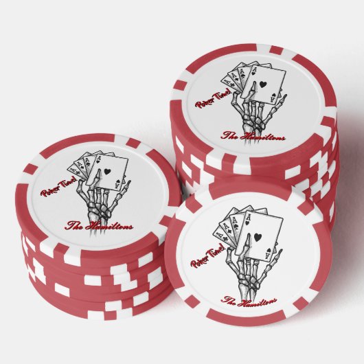 Personalisierte Skeletthand Pokerchips (Stapel)