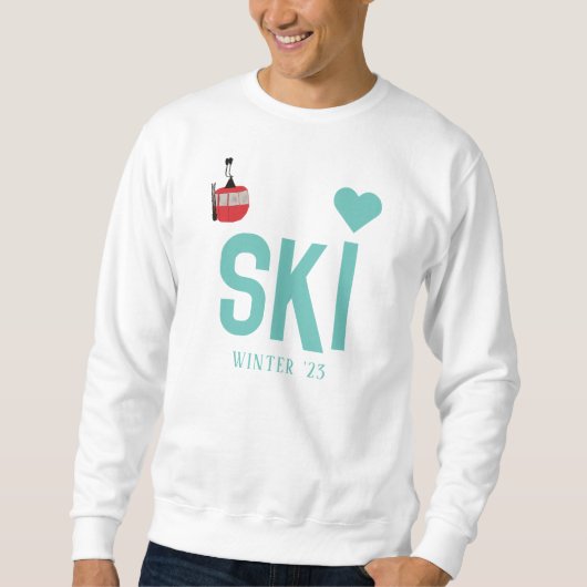 Personalisierte Skisaison Skifahrer Sweatshirt (Vorderseite)