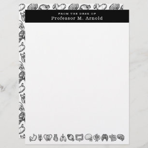 Personalisierte Skizze der modernen Anatomie Briefbogen