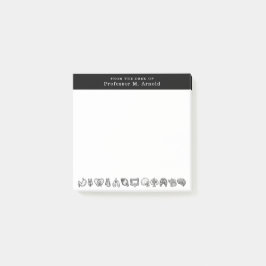 Personalisierte Skizze der modernen Anatomie Post-it Klebezettel