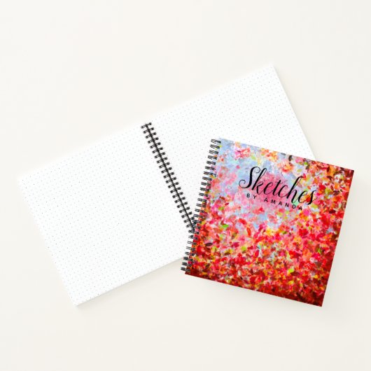 Personalisierte Skizzen Abstrakter Herbst belässt Notizblock (Innenseite)