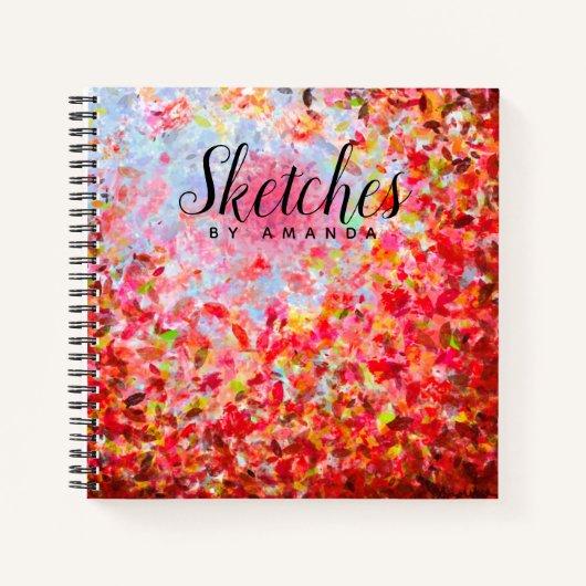 Personalisierte Skizzen Abstrakter Herbst belässt Notizblock (Vorderseite)