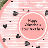 Personalisierte Skizzen-Herzen Valentinstag-Tischd Pappteller