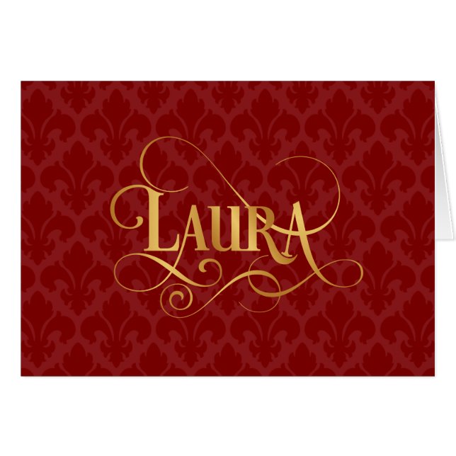 Personalisierte Skript-Laura-Goldrot-Lilie (Vorderseite (Horizontal))