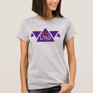 Personalisierte Skriptinitialen Triangle Heart Wom T-Shirt