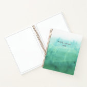 Personalisierte Skriptskizze für grüne Wasserfarbe Notizblock (Innenseite)