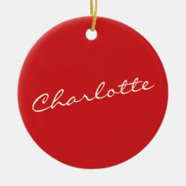 Personalisierte Skripttypografie Name Christmas Re Keramik Ornament