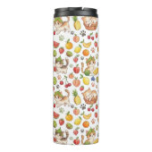 Personalisierte skurrile Katzen & Sommerfrüchte Thermosbecher (Rückseite)