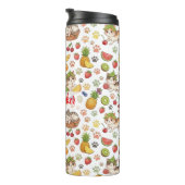 Personalisierte skurrile Katzen & Sommerfrüchte Thermosbecher (Nach rechts gedreht)
