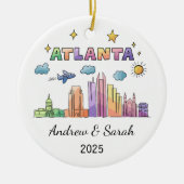 Personalisierte Skyline Atlanta Ornament, Georgien Keramik Ornament (Vorne)