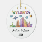 Personalisierte Skyline Atlanta Ornament, Georgien Keramik Ornament (Links)