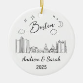 Personalisierte Skyline Boston Ornament Massachuse (Vorne)