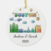 Personalisierte Skyline Boston Ornament Massachuse (Vorne)