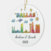 Personalisierte Skyline Dallas Ornament, Texas Keramik Ornament (Links)